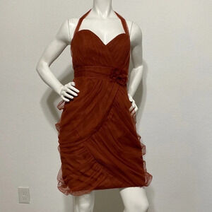 Alfred Angelo Cayenne Brown Tulle Dress Size 8